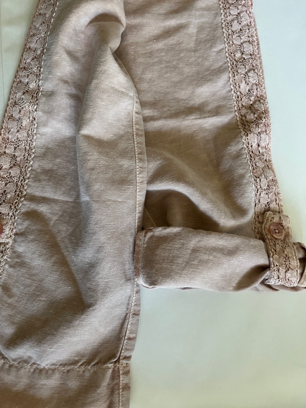 Sundance Linen Cotten Blend Pants Size 2 Ombré Rose Pink Tan  New with tag - Picture 9 of 9
